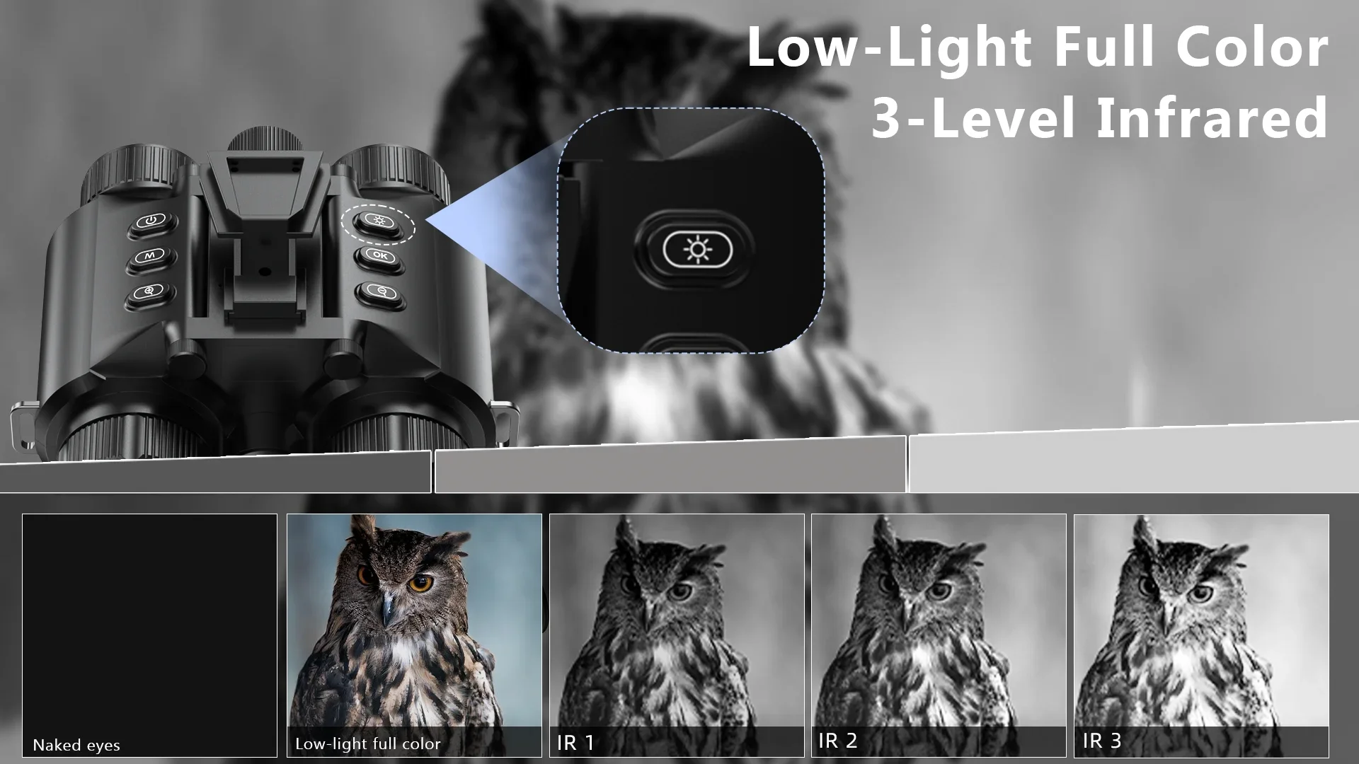 Binoculares de visión nocturna Z9158 de 600m con batería de iones de litio de 3500mAh, gafas infrarrojas para adultos para caza, pesca nocturna, fuego de bosque - imagen 3