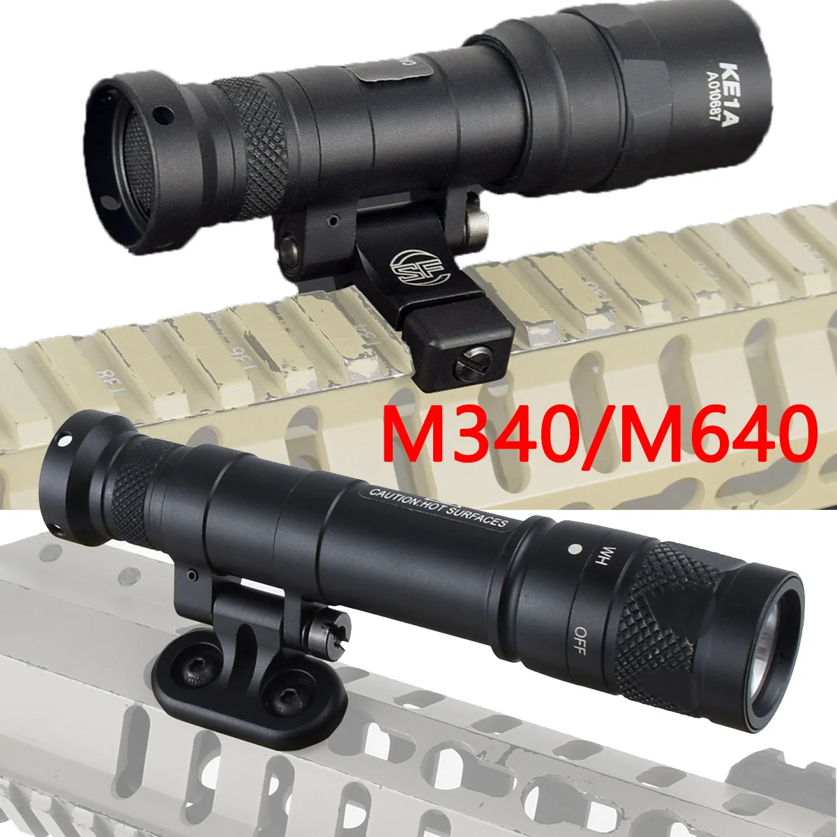 Linterna táctica Surefir M600 M340 M640 SF, luz Led de explorador M340V, riel Picatinny de 20mm, montaje M LOK, lámpara para pistola de caza Airsoft