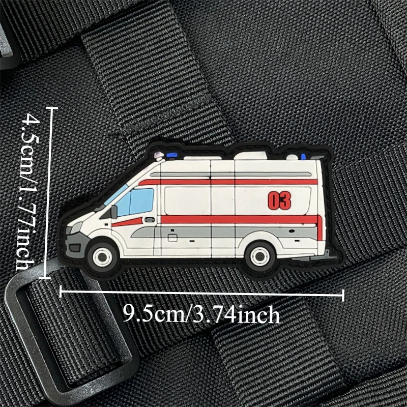 Parche táctico de ambulancia, insignia de moral militar, gancho y bucle de PVC, mochila, ropa, accesorios decorativos, pegatina, brazalete - imagen 4