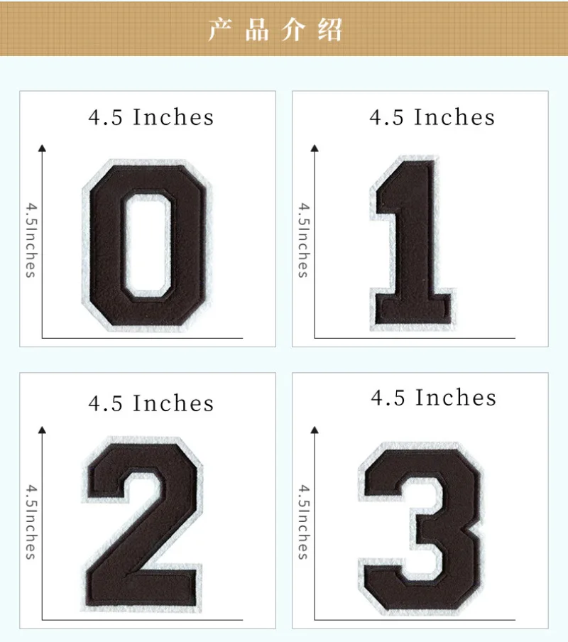 Letras bordadas negras de 4,5 pulgadas, parches para planchar, ropa para niños, coser Nombre, insignia, figuras grandes, sombrero, apliques, alfabeto, número, pegatina - imagen 2