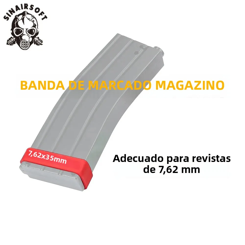 6 unids/pack revista táctica banda para marcar Rifle Airsoft anillo de goma elástico Mag para 7,62 MM Nato 300 ACC BLK Airsoft Rifle caza - imagen 5