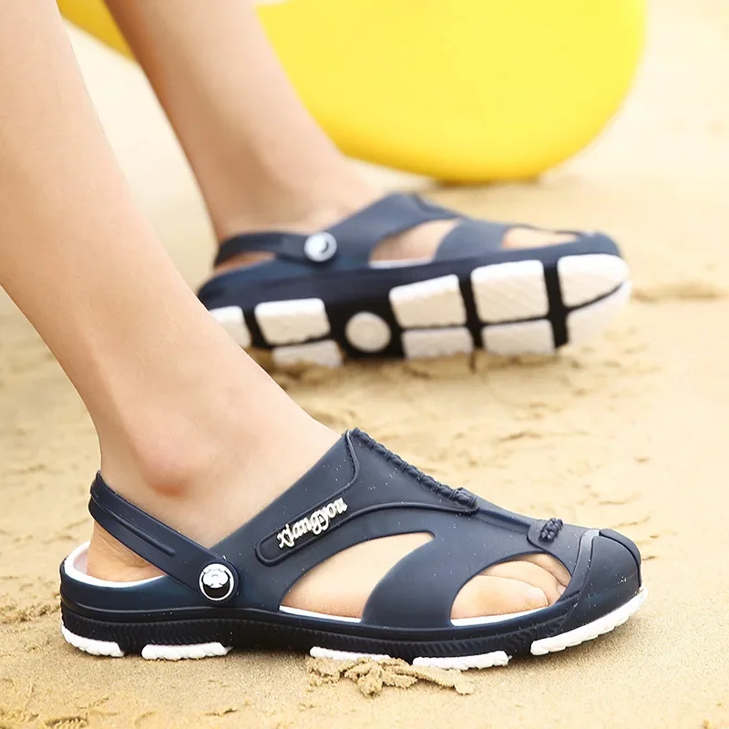 Gran oferta de sandalias para hombre, zapatos informales, sandalias ligeras EVA, zapatos coloridos Unisex para la playa de verano - imagen 4