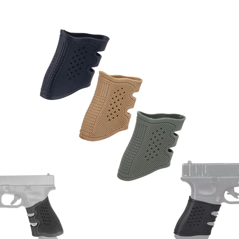 Empuñaduras de goma antideslizantes para caza, funda para guante, empuñaduras ventiladas sin cordones para pistola para deportes al aire libre, serie Glock 5,56