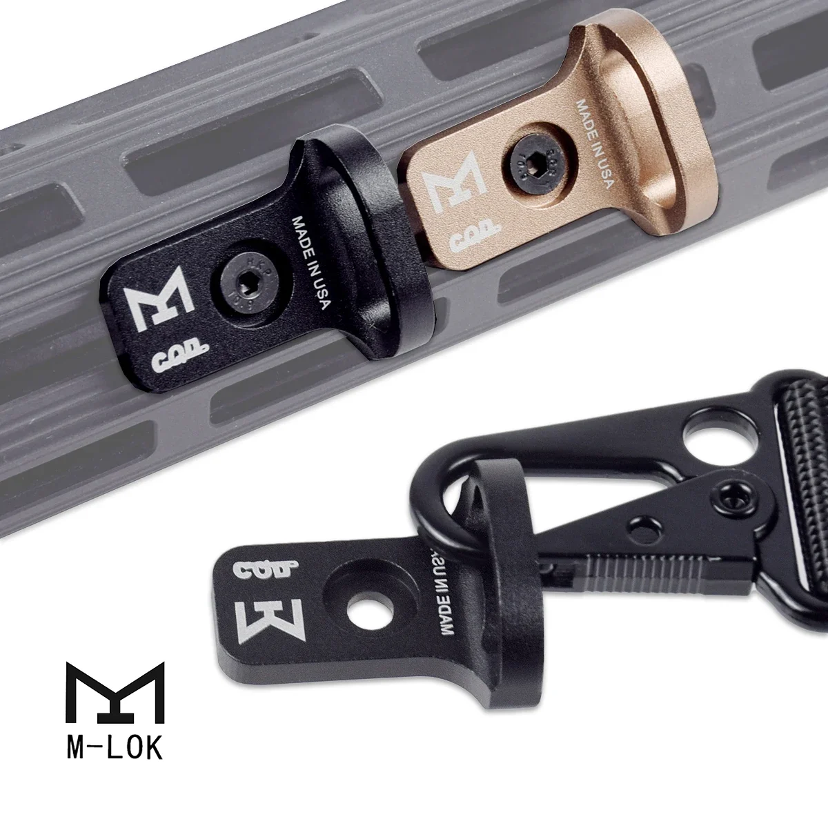 Adaptador de Metal CQB QD Sling Stud Mount MLOK QD compatible con M-LOK Keymod Base de montaje correa giratoria hebilla accesorios de botón de liberación rápida - imagen 4