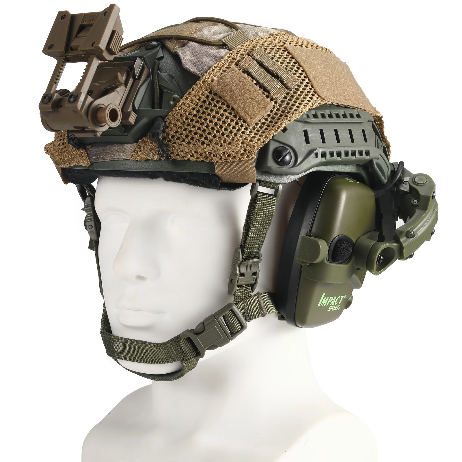 Orejeras montadas en casco activo para disparar protección auditiva electrónica protección auditiva reducción de ruido auriculares de caza activos - imagen 3