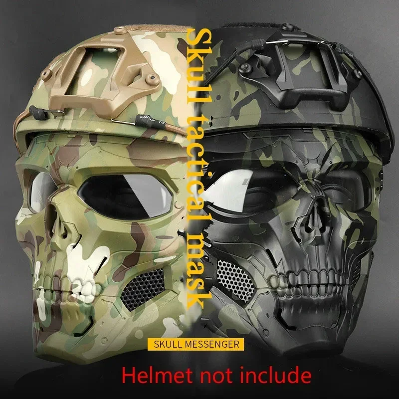 Máscara facial táctica calavera ripstop airsoft paintball MOLLE - imagen 2