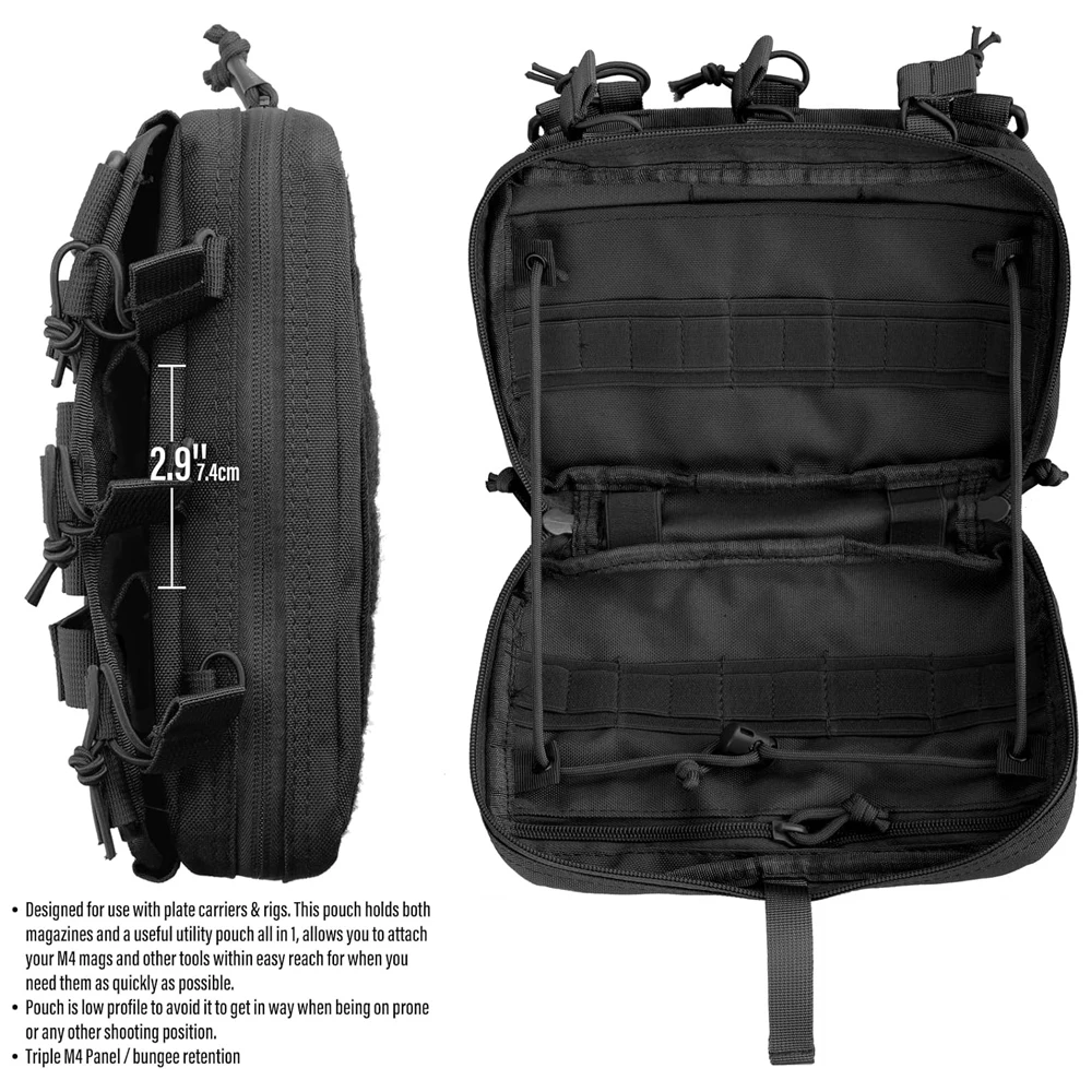 Bolsa Triple para revistas, bolsa de administrador Molle, bolsa médica EDC, organizador 5,56.223 Mag, bolsa para revistas para Rifle de caza, soporte para pistola Mag - imagen 4