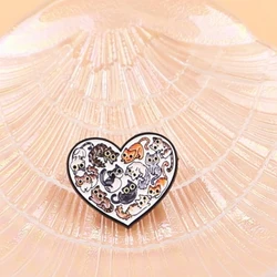 Pin de esmalte gato con corazón – broche colorido para solapa