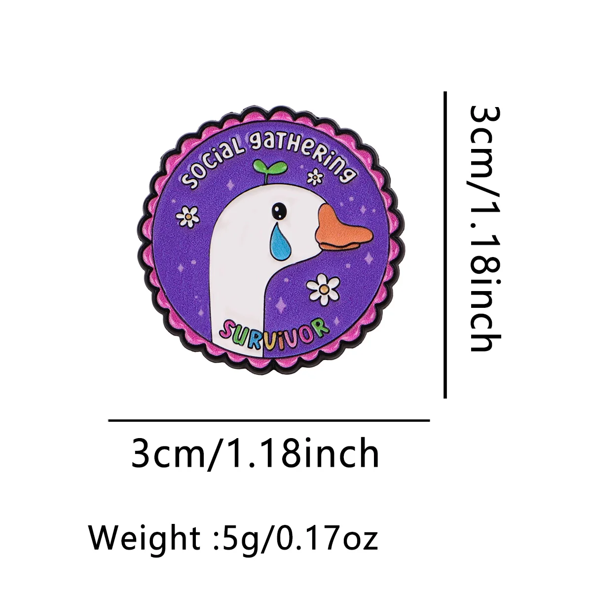 Pin esmaltado con citas de animales, Pin de solapa, broches divertidos de ganso para decoración de ropa de mujer, alfileres de Metal, mochila, sombrero, insignia, accesorios - imagen 5