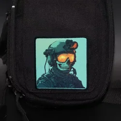 Dispositivo de visión nocturna, parche de calavera, insignia militar táctica, impresión de gancho y bucle, mochila, decoración de ropa, pegatinas, brazalete