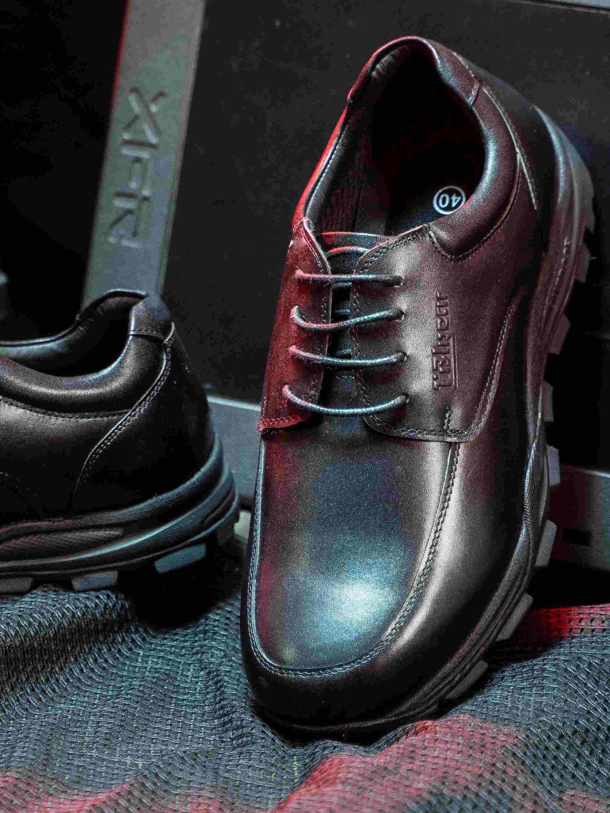 Zapatos de cuero de servicio Ga182, cuero resistente a los pinchazos, cintura baja, capa de cabeza, grano, tácticas transpirables - imagen 5