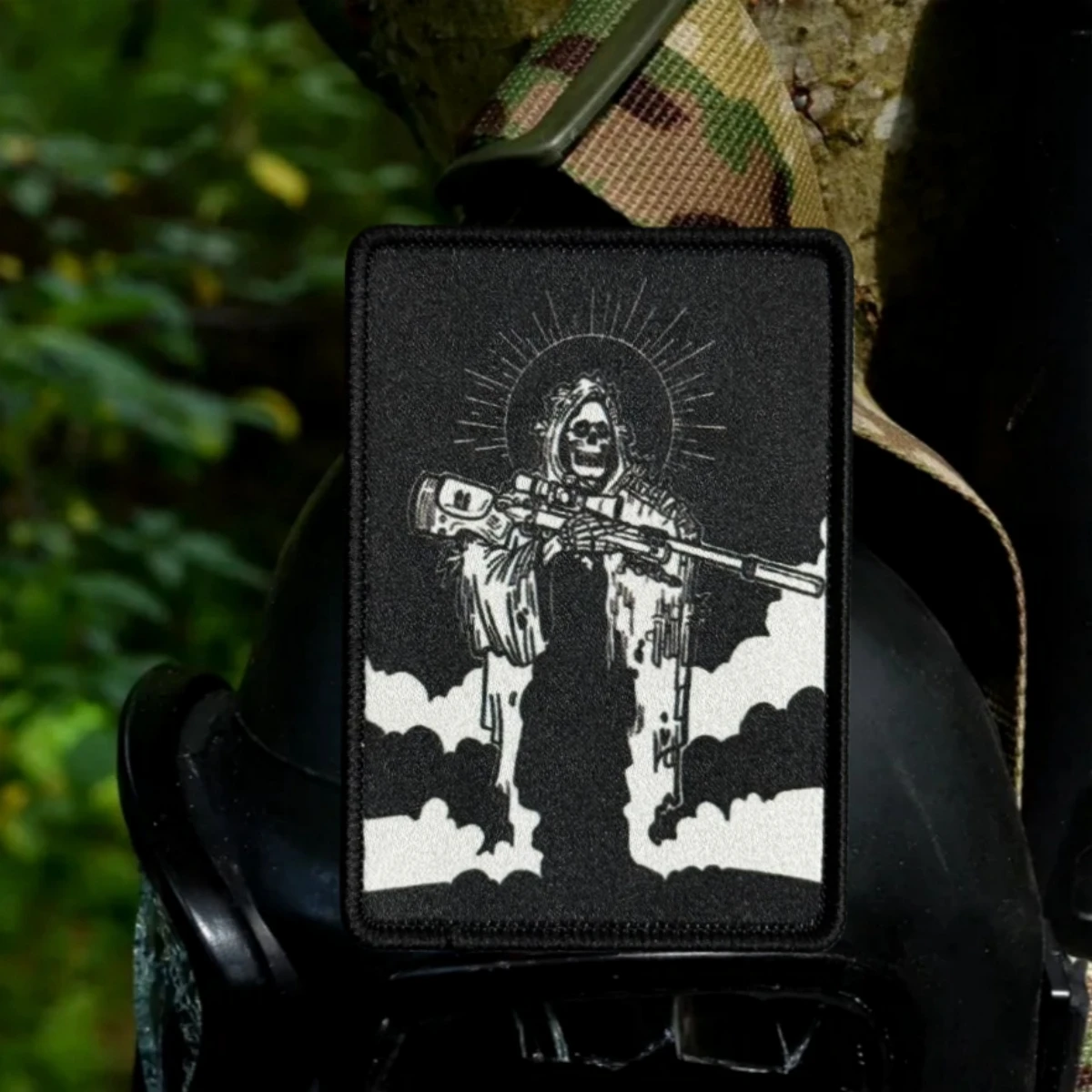 Parches de Airsoft con Estampado de Esqueleto de Francotirador, con Velcro, para Ropa, Parche Táctico de Moral, Brazalete Militar, Adhesivo para Mochila - imagen 2