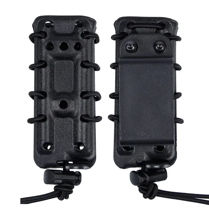 Soporte magnético táctico de 9MM con cordón elástico de liberación rápida para sistema Molle/Clip para cinturón estuche rígido de almacenamiento de bolsa Magaizne de 9mm - imagen 2