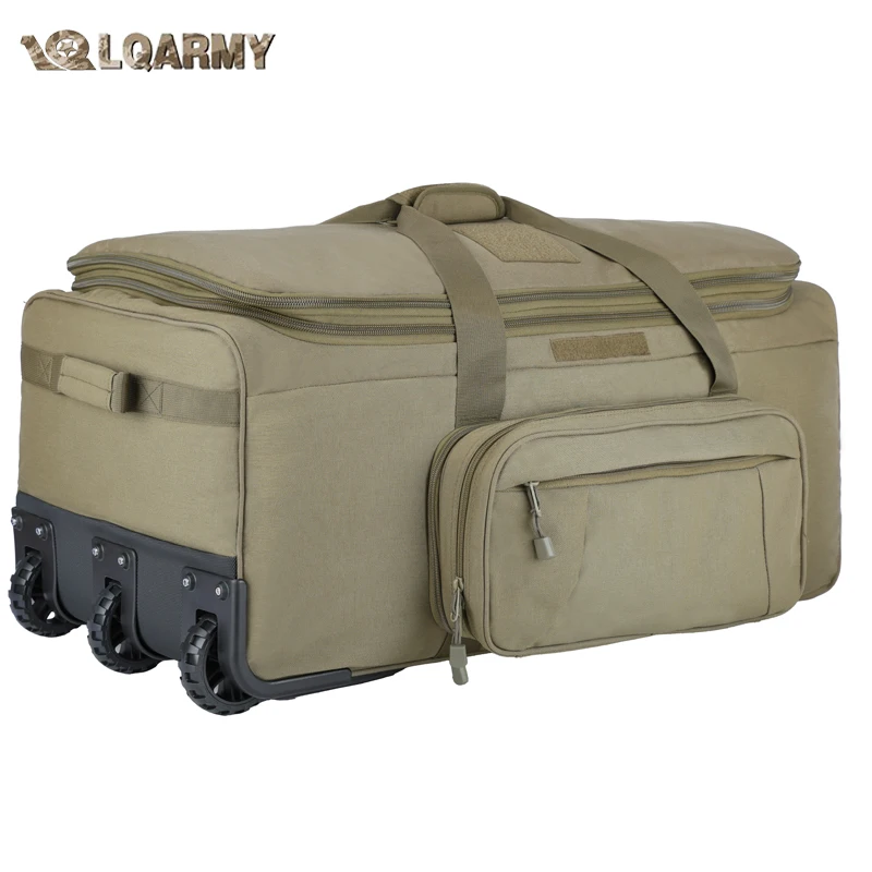 LQARMY 124L bolsa de viaje para acampar al aire libre cubierta de carrito grande impermeable Nylon práctico bolso de viaje bolsa de almacenamiento de equipaje - imagen 2