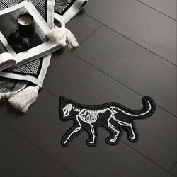 Parche táctico Skeleton Cat con velcro para mochila