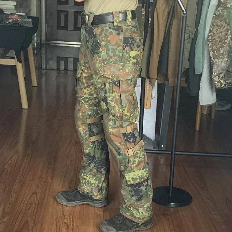 Al aire libre todo terreno Alemania punto camuflaje rana abrigo Top pantalones Anti-infrarrojo IR ropa Alemania K S K traje de rana - imagen 5
