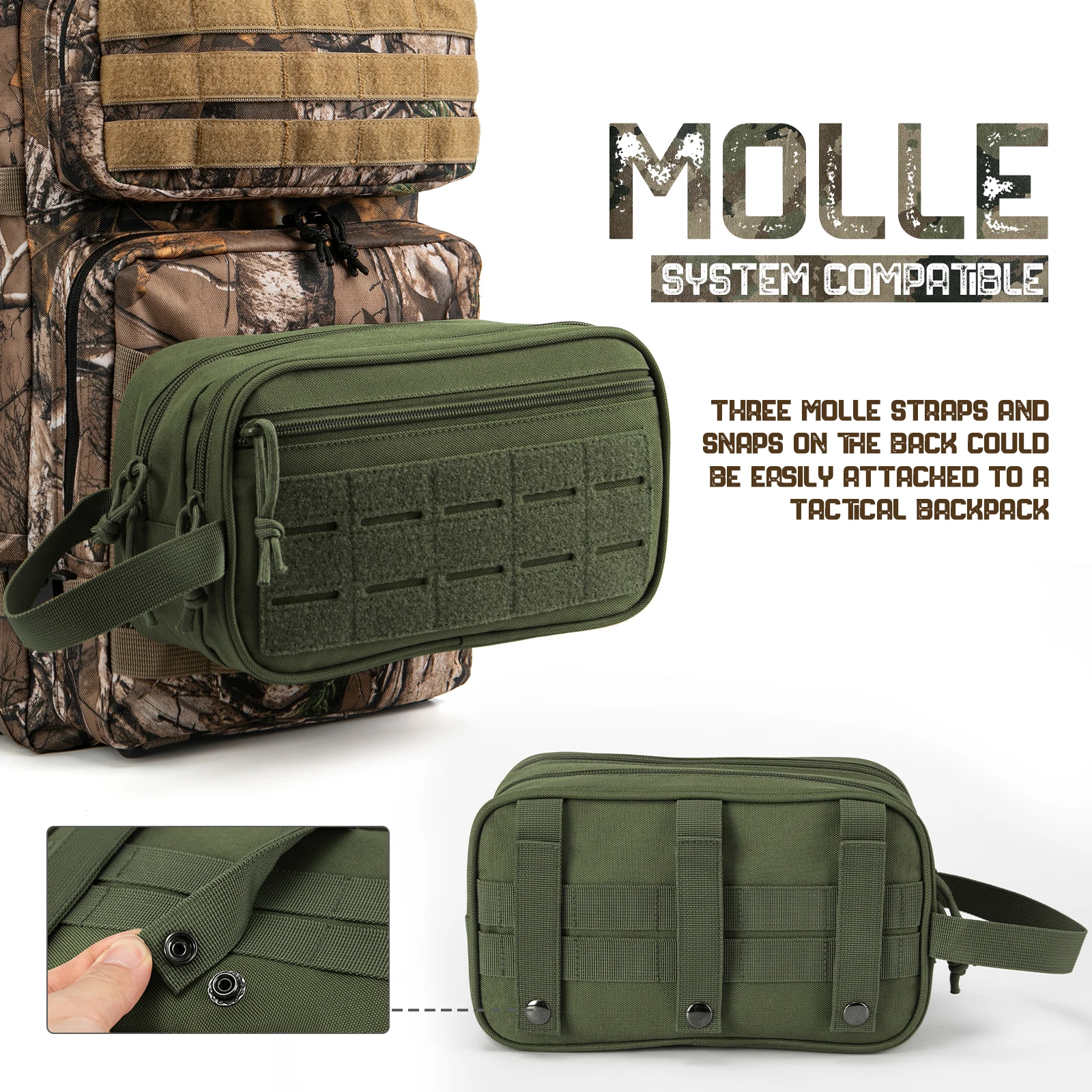 Neceser táctico para mujer, bolsa de higiene, herramienta EDC, bolsas Molle, Kit Dopp pequeño, afeitado hombre, ducha viaje - imagen 4