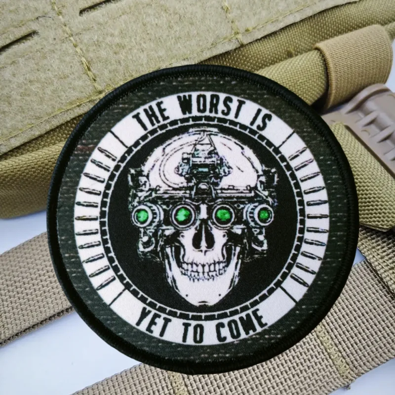 Dispositivo de visión nocturna, parche con estampado de calavera, chaleco táctico, insignia de moral con gancho y bucle, pegatinas para mochila, parches para brazalete para ropa - imagen 5