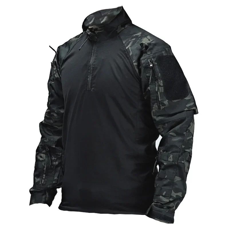 Camisas de combate de campo militar Multicam para hombre, camisa táctica de manga larga, ropa de entrenamiento de Paintball Airsoft, ropa de caza y acampada - imagen 2