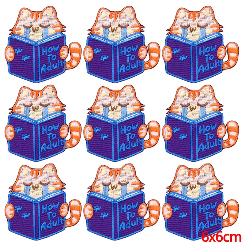 10 unids/lote de parches bordados con plancha de animales de dibujos animados para ropa, parches téadhesivos para ropa, apliques adhesivos - imagen 2