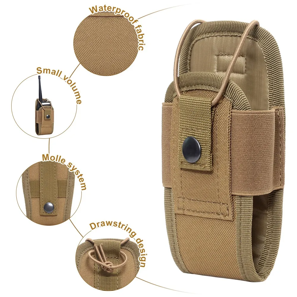 1000D caza Molle Radio Walkie Talkie bolsa riñonera soporte bolsillo portátil interfono funda bolsa de transporte para caza Camping - imagen 5