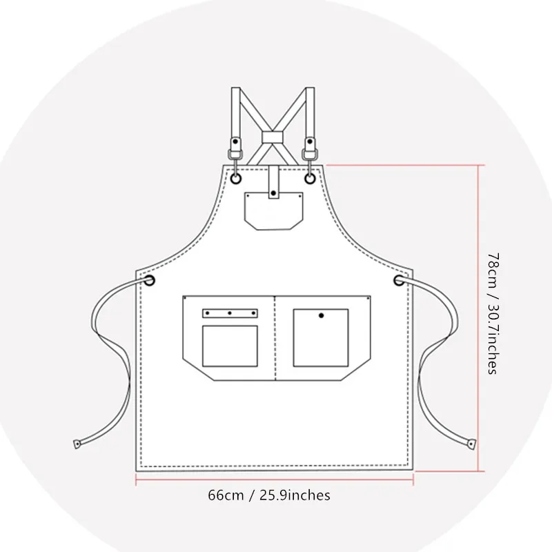 Delantal de barbería de cuero PU, correa cruzada, Barista, barman, uniforme de Chef, cafetería, Bistro, barbacoa, parrilla, floristería, peluquero, carpintero - imagen 3
