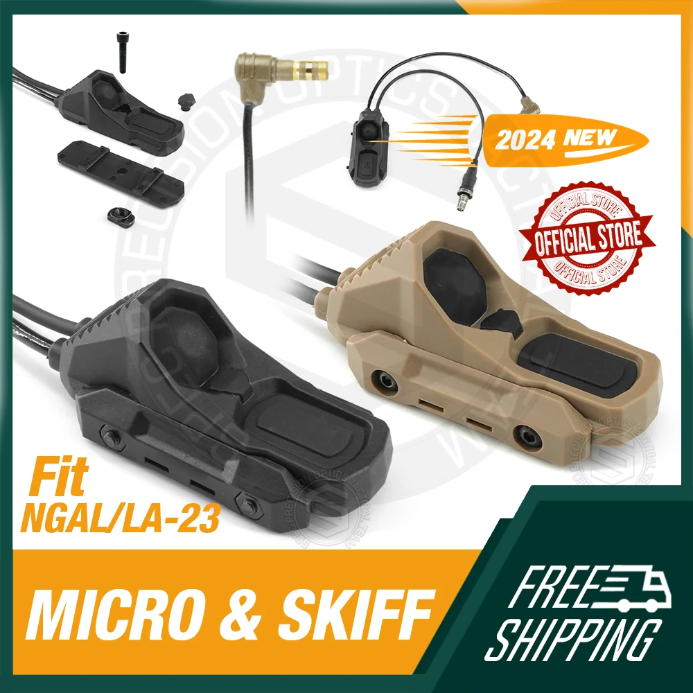 2024 nuevo interruptor doble de sincronización táctica AXON actualizado NGAL LA-23 SF enchufe para linterna Cable de 7 "14" con adaptador Picatinny MLOK