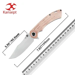Kansept cuchillo plegable de supervivencia con mango G10 Micarta EDC