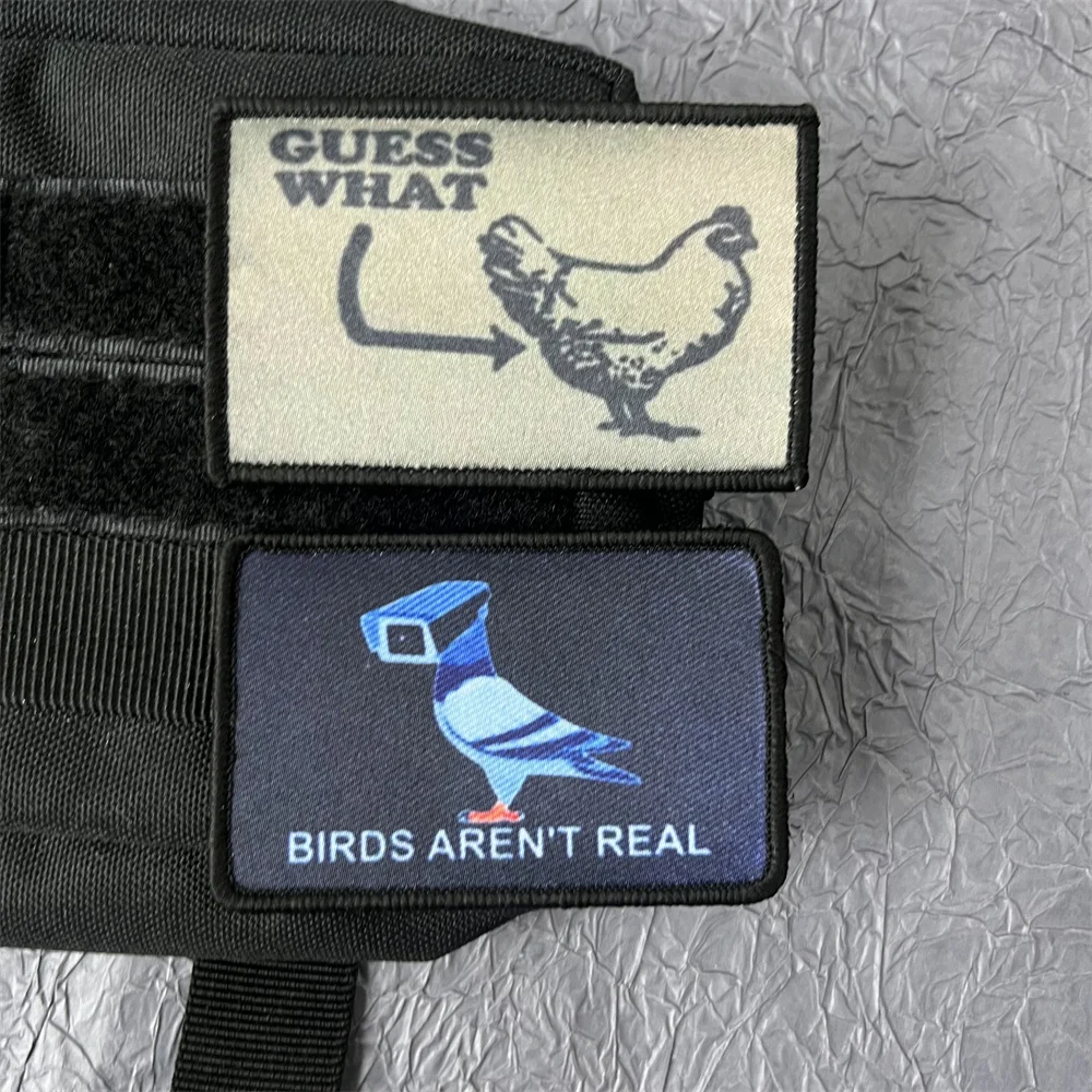 Parche de pegatinas con estampado de gallina para ropa, parches de mochila militar táctica, insignia de Moral de gancho y bucle - imagen 2