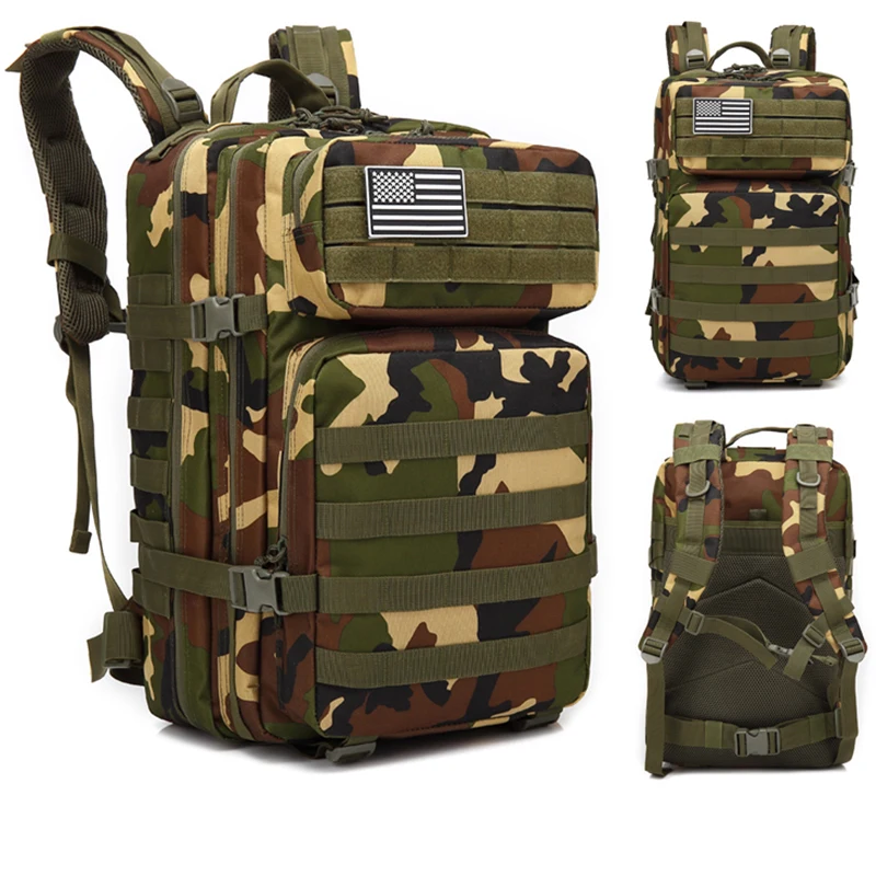 Mochila táctica militar de gran capacidad para hombre, bolsa de Asalto al aire libre, paquete Molle 3P para senderismo, Trekking, Camping y caza, 45l - imagen 4