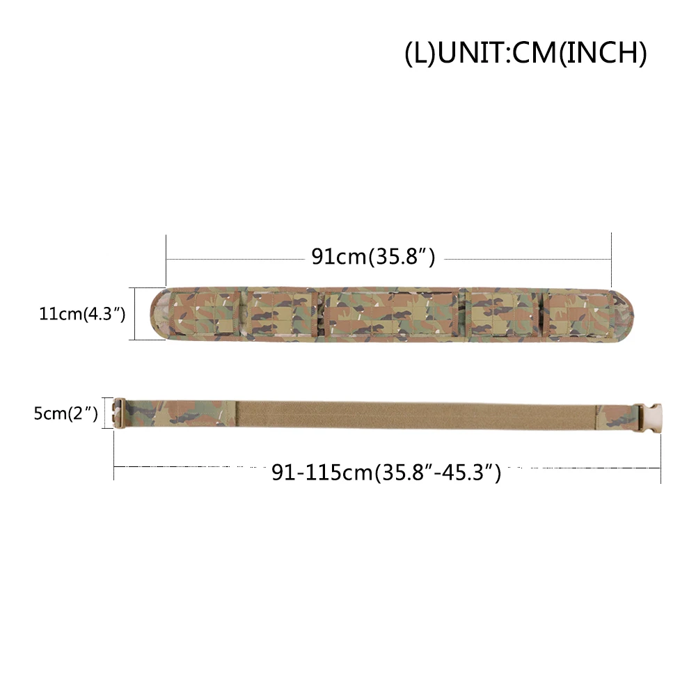 EXCELENTE ELITE SPANKER cinturón táctico de caza para hombres, almohadilla gruesa, cinturón de guerra, Molle, accesorios militares para exteriores - imagen 3