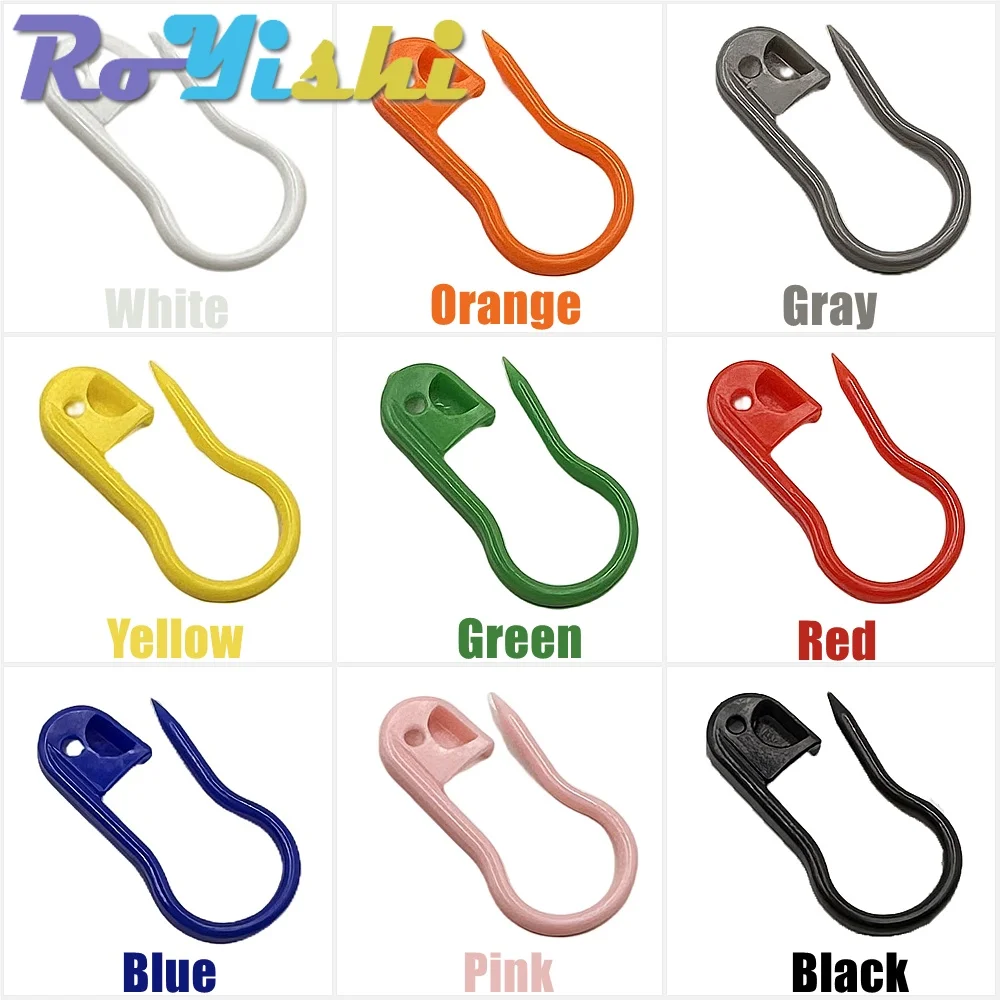 100 unids/caja de alfileres de seguridad de plástico coloridos, marcadores para tejer, Clips de punto de ganchillo para manualidades de costura, accesorios de ropa - imagen 4