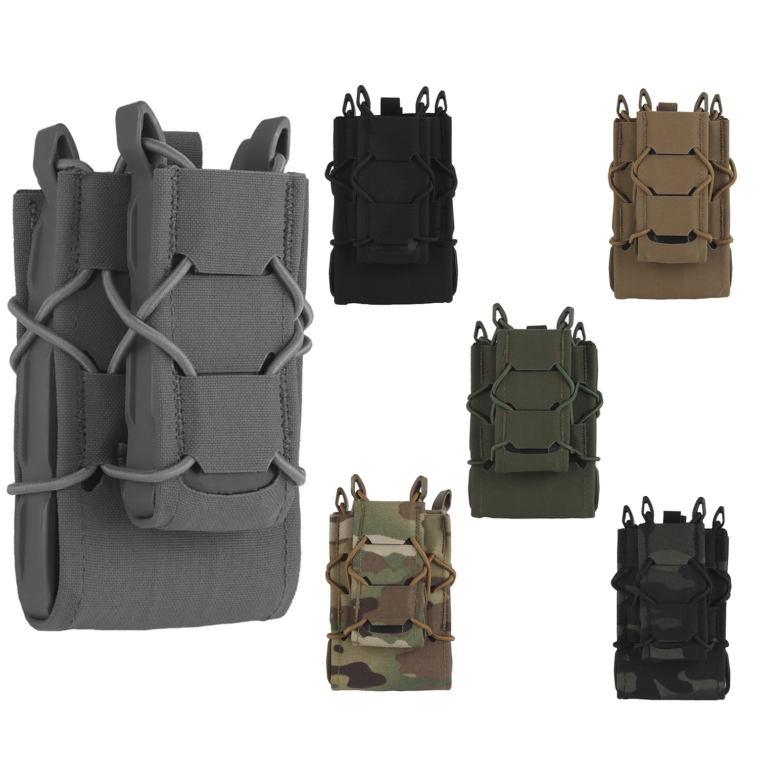 Tiger V2 conjunto combinado de bolsa para revistas Molle gancho-bucle Mag Carrier Pisol 9mm.40S & W.45ACP.357 Rifle AR M4 funda para revistas Airsoft