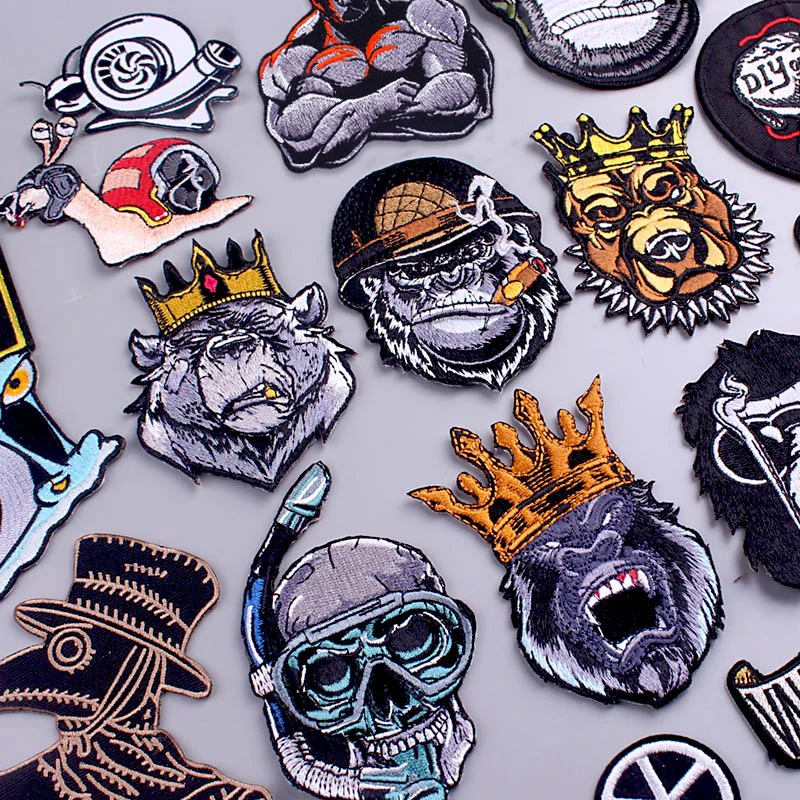 Parche bordado Hippie/Punk para ropa, parches termoadhesivos para planchar, pegatinas de animales - imagen 2