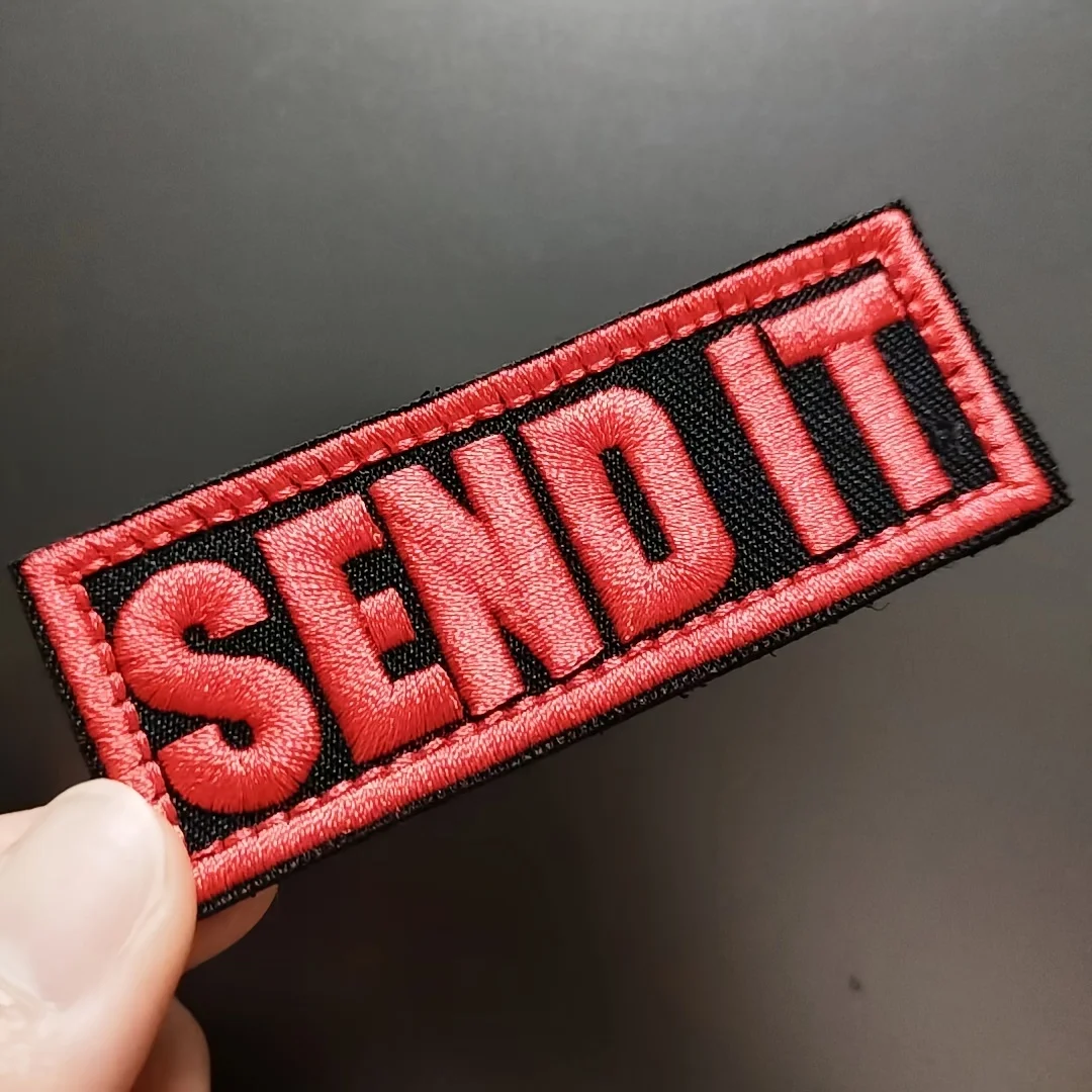 Parche táctico "Enviar It", parche de Velcros, pegatina de cierre de gancho y bucle, insignia bordada militar para mochila Molle, 1 ud. - imagen 2