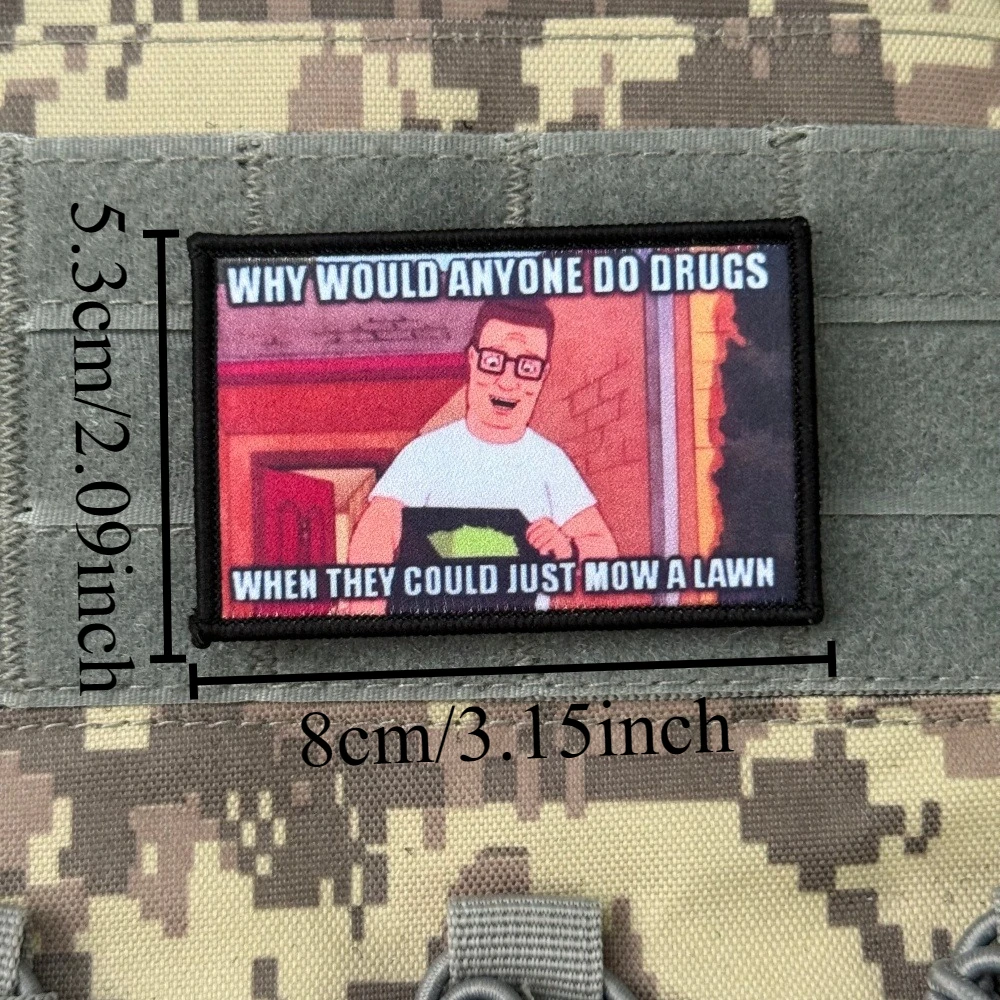 Insignia de moral táctica King of the Hill Hank, parche de gancho y bucle impreso personalizado del ejército en ropa, apliques adhesivos para mochila militar - imagen 2