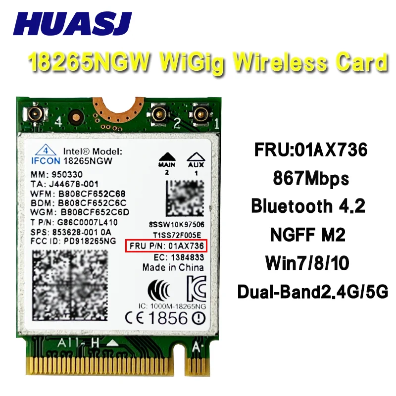 Módulo WiFi AC Dual Band 867Mbps para ThinkPad T470 y T570
