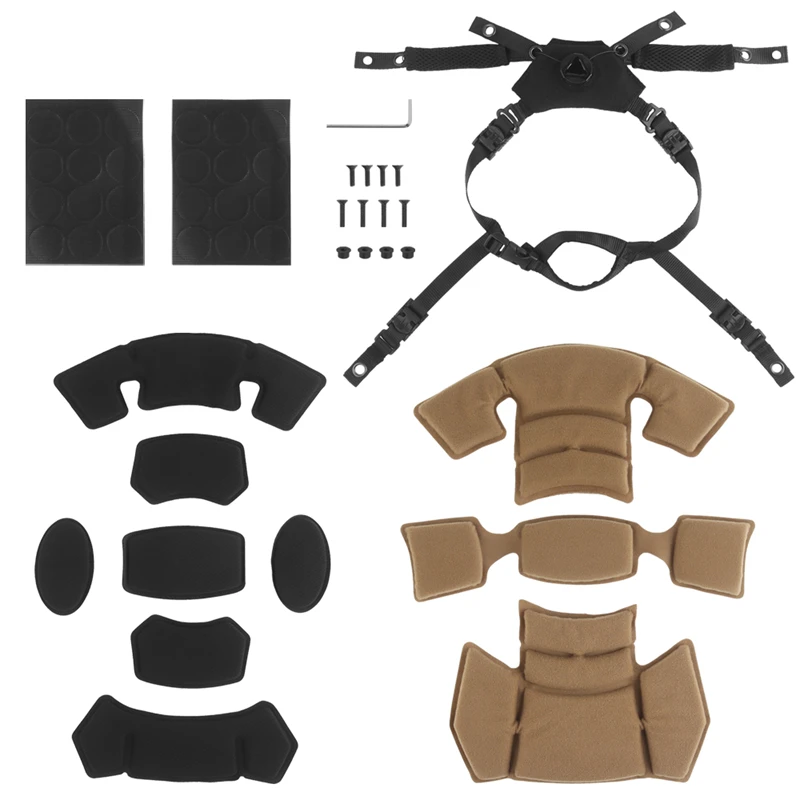 Equipo Wendy, sistema de suspensión colgante para casco, Kit de almohadillas interiores, cordón de suspensión para casco Airsoft, correa para la barbilla para casco Wendy 3,0