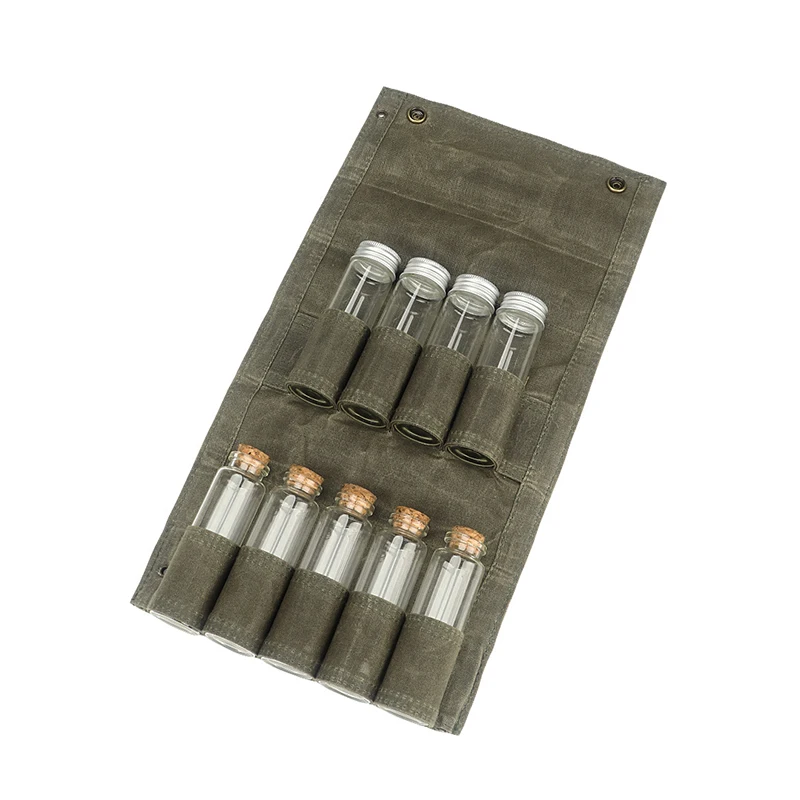 Botella de condimentos portátil para barbacoa al aire libre, bolsa de almacenamiento de condimentos de lona, organizador reutilizable, equipo de Camping, 9 piezas - imagen 4