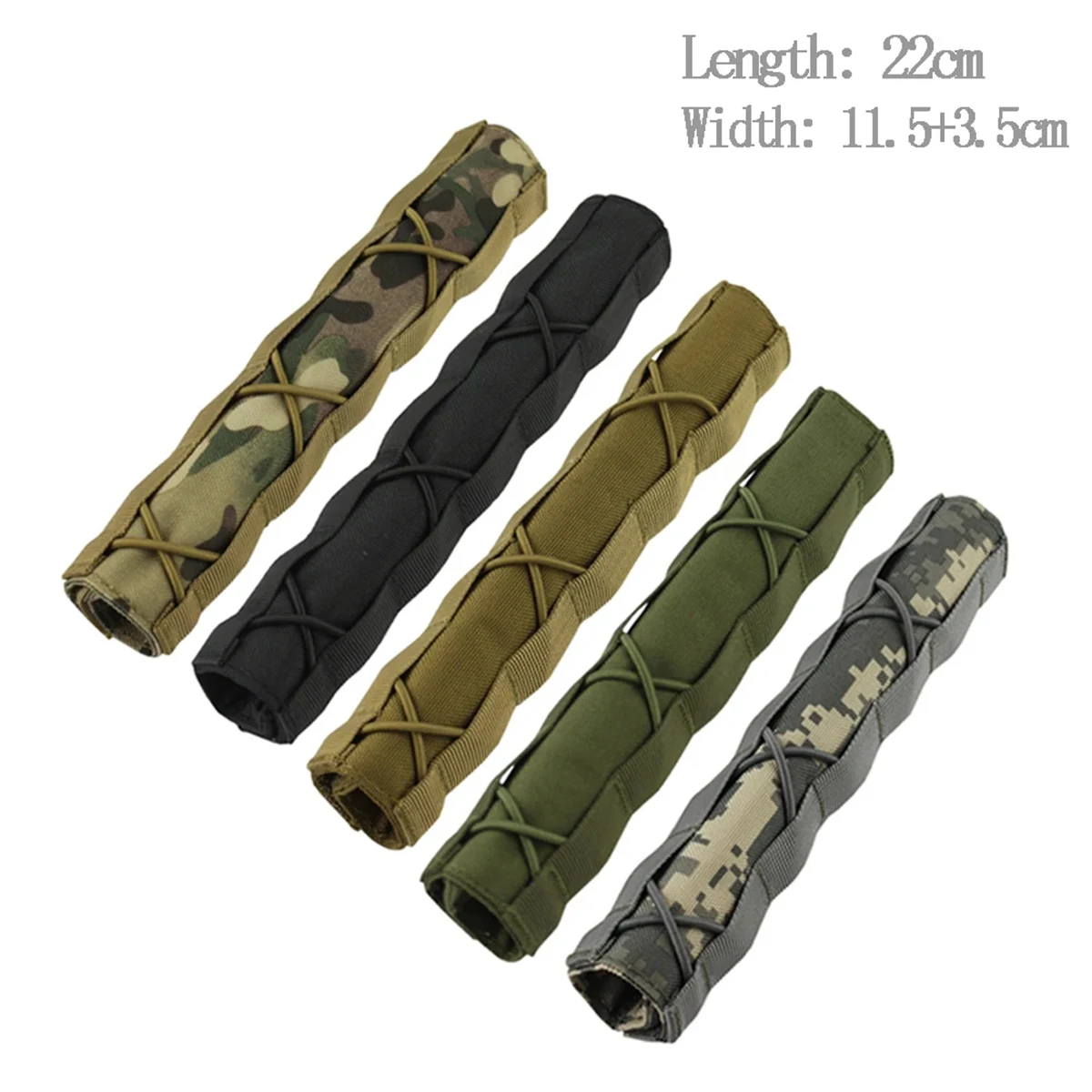 Funda táctica para supresor de silenciador de caza, funda protectora de nailon para silenciador de tiro, funda protectora para pistola, funda para Rifle, 22cm - imagen 3