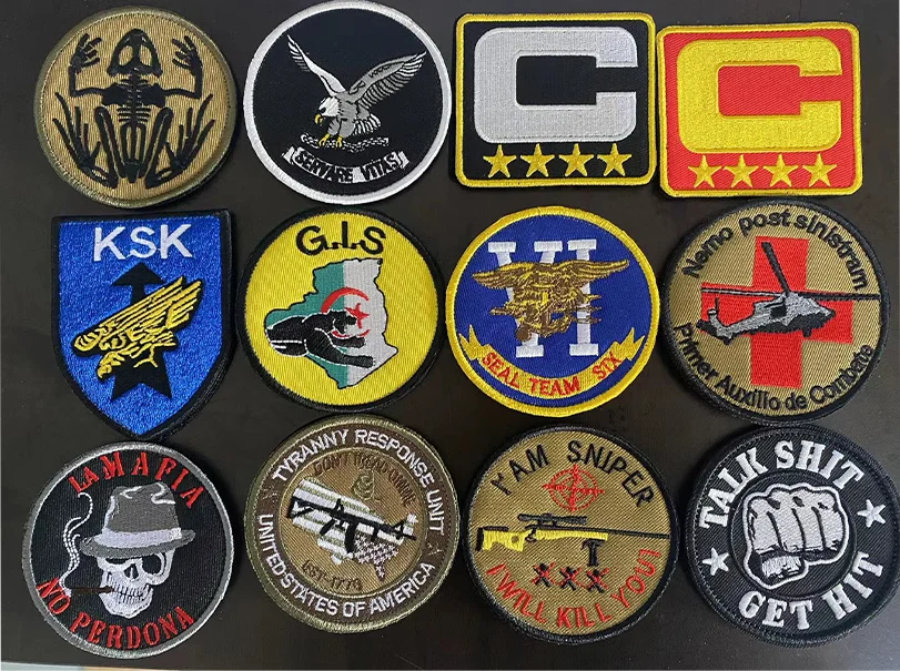 Parche con insignia de SNIPER del equipo de hombre rojo, bordado táctico militar para gancho, gorras para ropa, bolsas, Francia, España, Rusia, Alemania, Italia - imagen 3