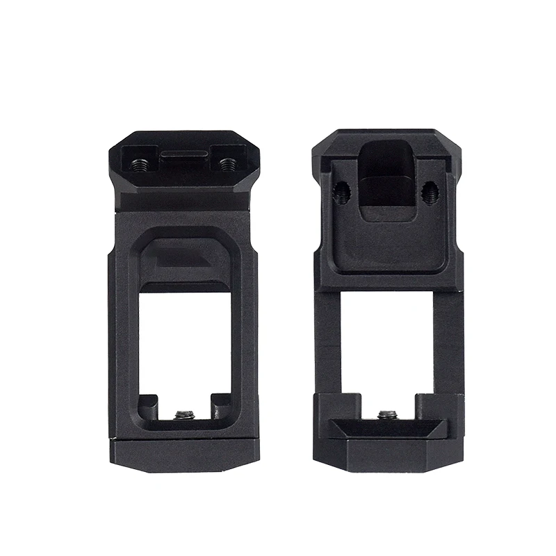 Soporte de Metal lateral óptico compensado táctico de 35/45 grados para T01 T02 RM soporte de Base de mira de punto rojo riel Universal de 20mm - imagen 4