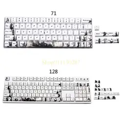 J1HC 128 PBT Keycaps Cherry-Profile 71-Key Knight Errant Keycap Set 6.25U Spacebar