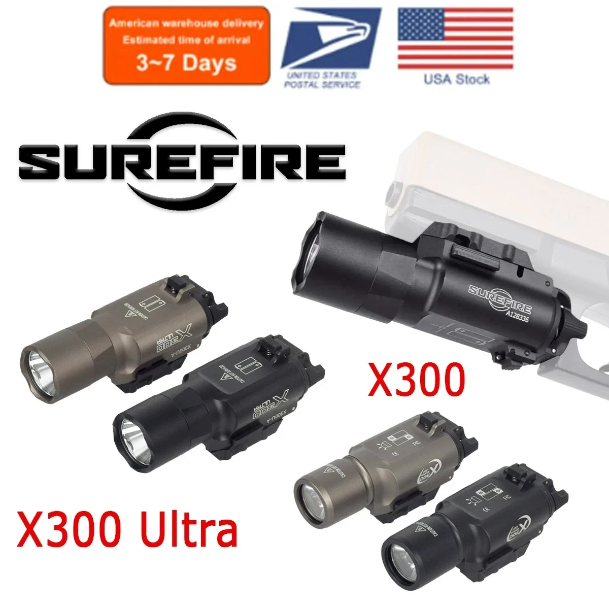 Linterna táctica LED Surefire X300U para arma