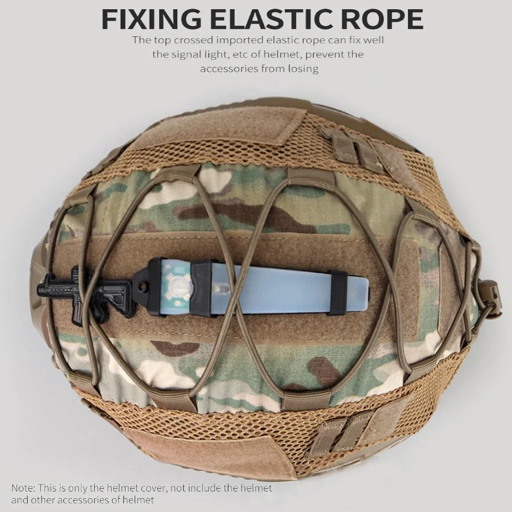 Funda táctica para casco Fast MH PJ BJ OPS-Core, funda para casco militar del ejército de Paintball Airsoft con cordón elástico - imagen 3