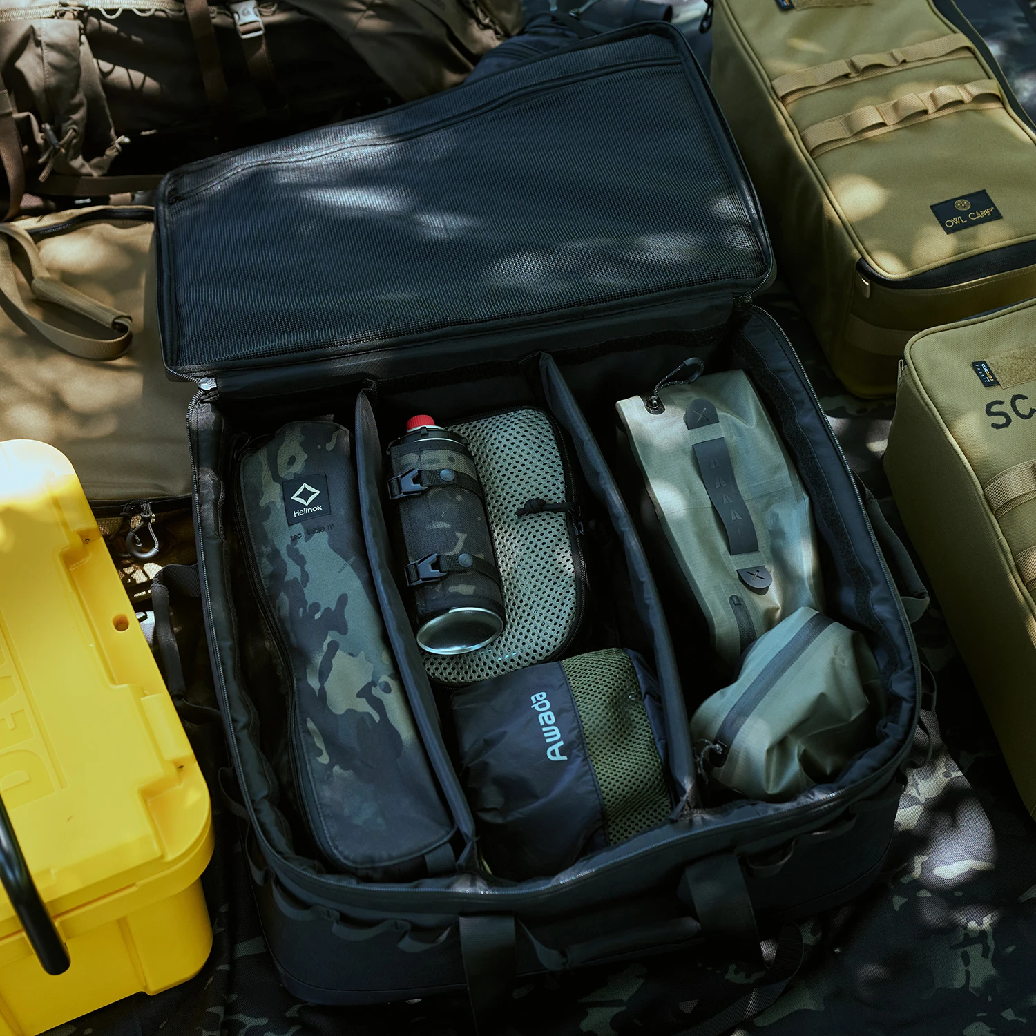 Estuche de almacenamiento táctico de camuflaje de gran capacidad, bolsa de almacenamiento multifuncional para acampar, campamento de búho - imagen 3