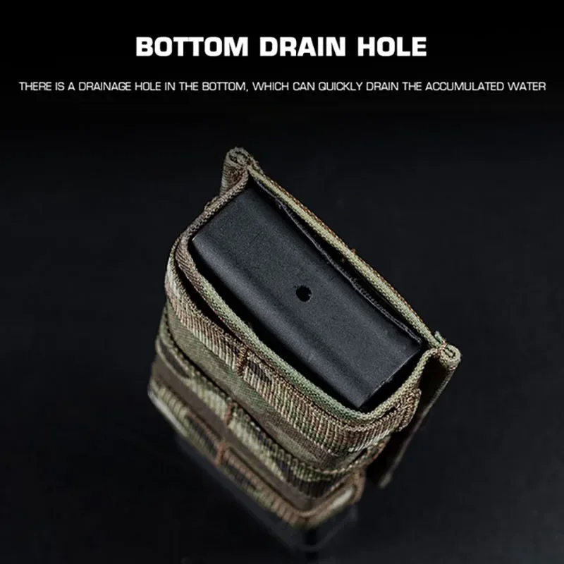 FAST 5.56 Single Mag Pouch Long MOLLE Mag Pouch Hunting Airsoft Gear AR15 M4 Tactical Belt Bag Built-In Kydex Wedge Insert - imagen 4