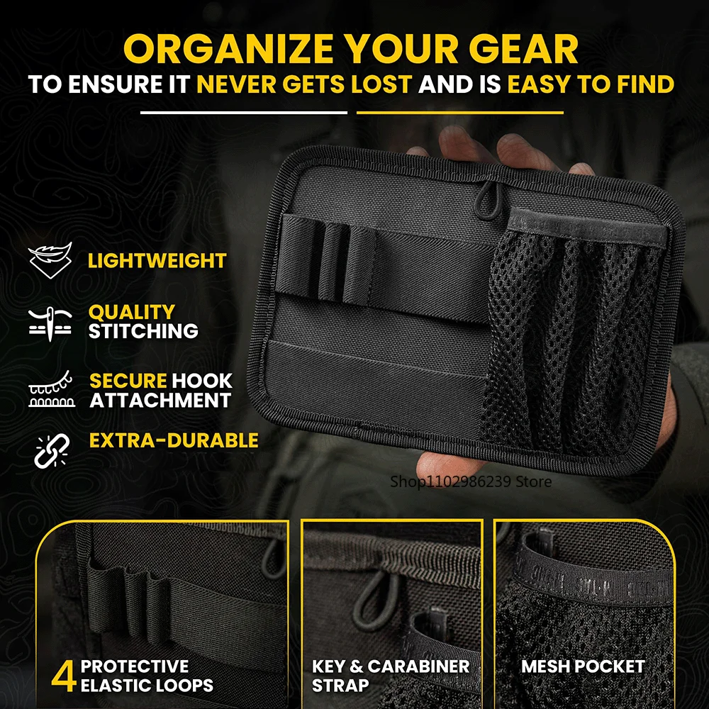 Organizador de Panel de inserción de bolsa táctica, organizador Modular de gancho y bucle de Panel administrador de utilidad con sujetadores de gancho para mochila de paquetes - imagen 4