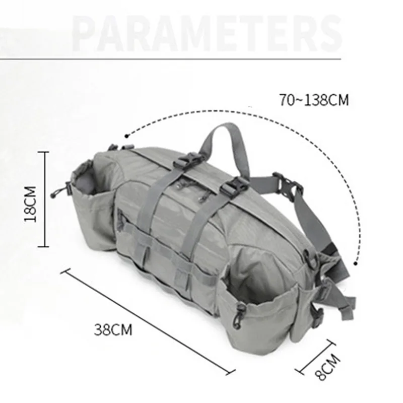 Riñonera para gimnasio al aire libre, gran capacidad, deportes, Camping, pesca, senderismo, bolso cruzado, bolso de escalada multifuncional - imagen 2
