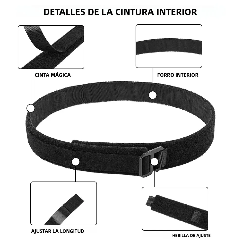 Cinturón de combate táctico MOLLE, cinturón interior exterior de dos capas QD, hebilla de Metal de alta resistencia, equipo Airsoft de caza de patrulla resistente - imagen 3